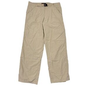 Scottevest Pants Mens Size 34 x 30 Tan Hiking Travel Camping Belted Nylon TEC